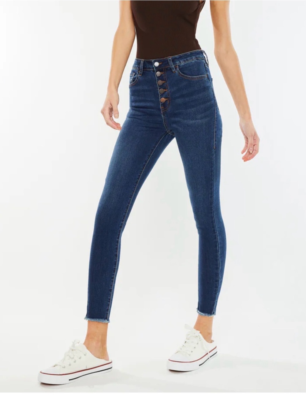 Nature Denim High-Rise Indigo Skinny Jeans with Button Fly - Women